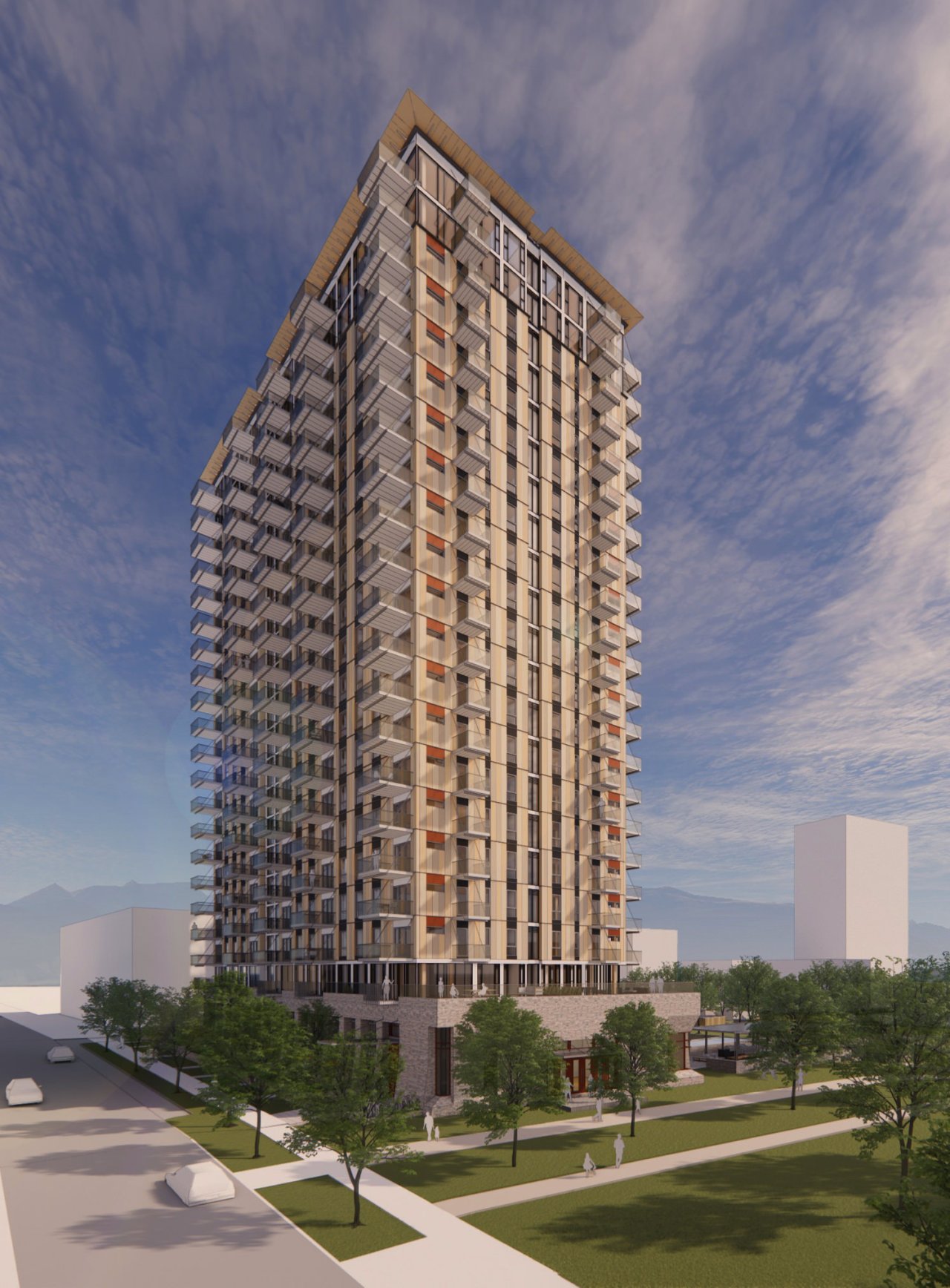 22-storey tall wood residential tower.