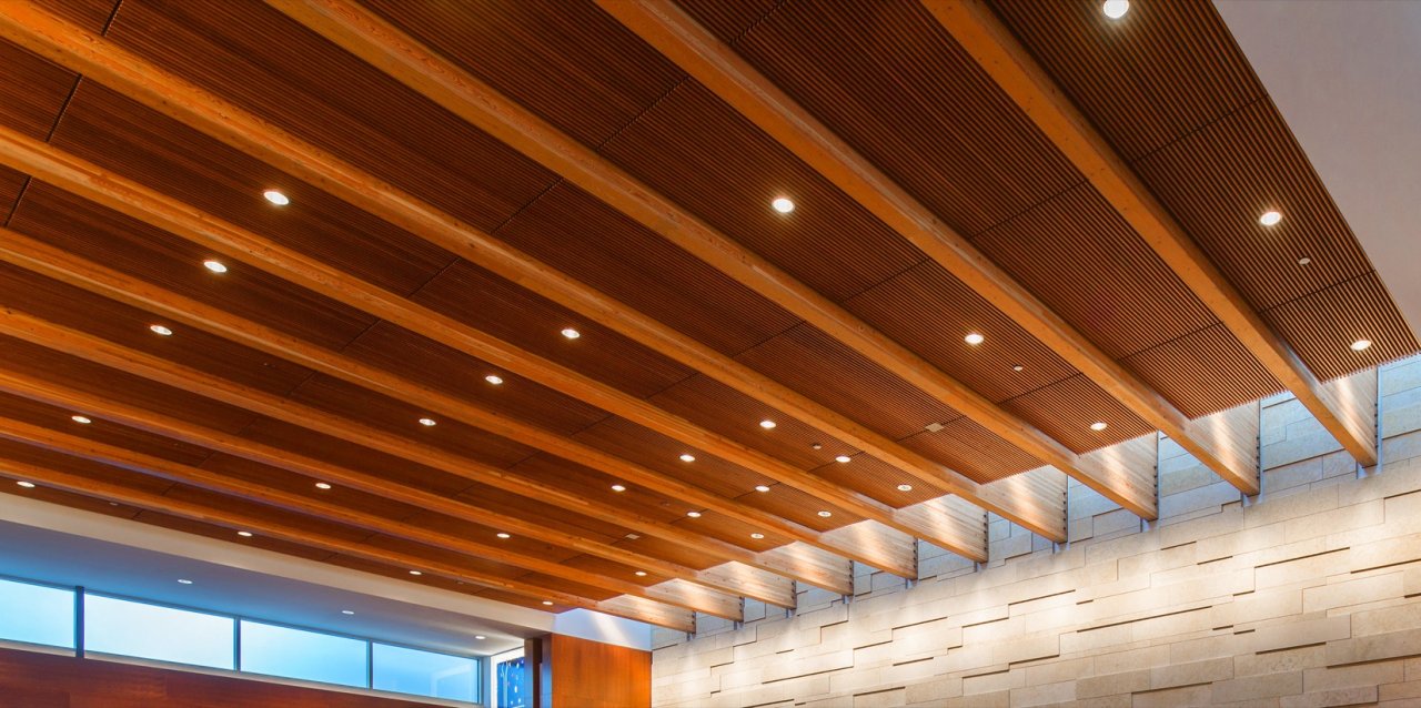 Congregation Beth Israel glulam roof structure.