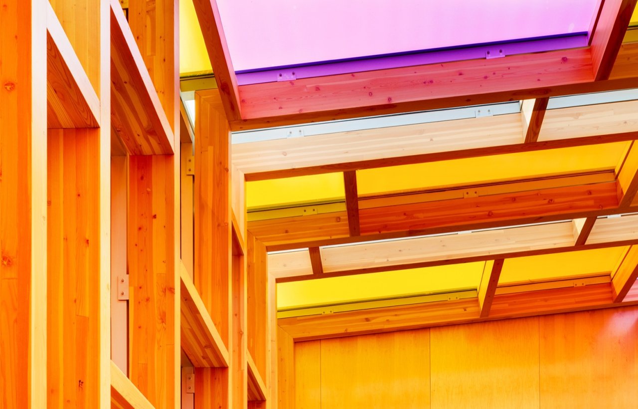Christ Worship Centre glulam wall and roof structure.