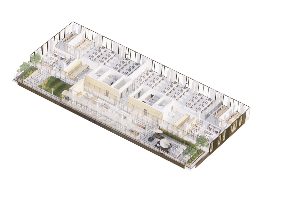 rooftop amenity and office.